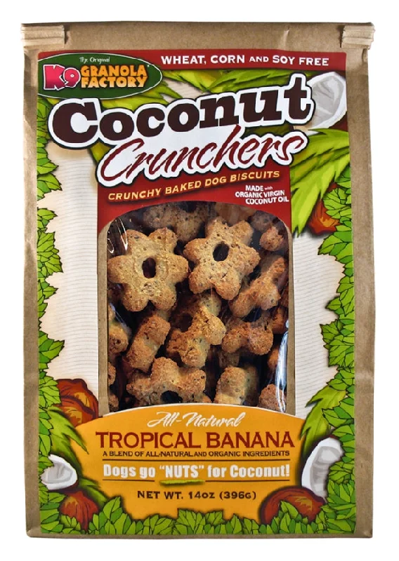 K9 Granola Factory Coconut Crunchers Tropical Banana Recipe Dog Treats - 14 oz.